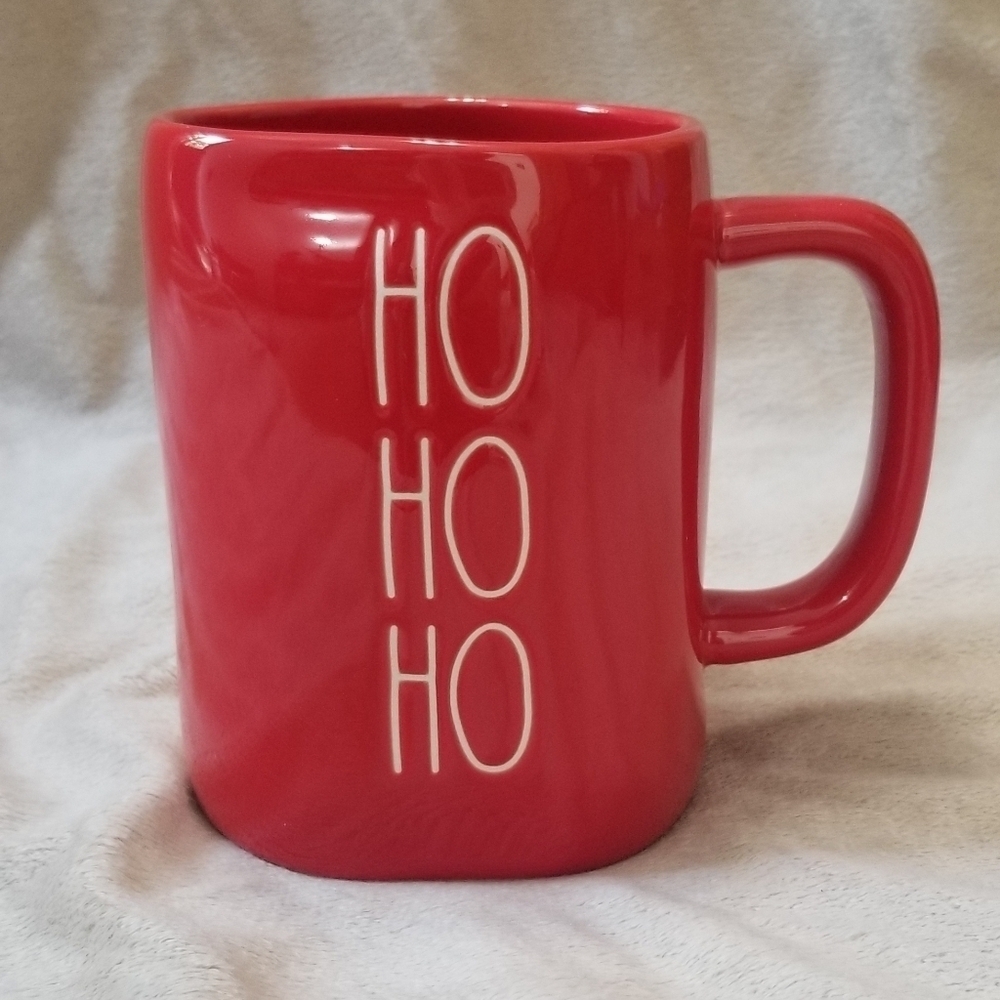 Rae Dunn Ho Ho Ho Christmas Holiday Coffee Mug. Red w/ White Letters. NWT.